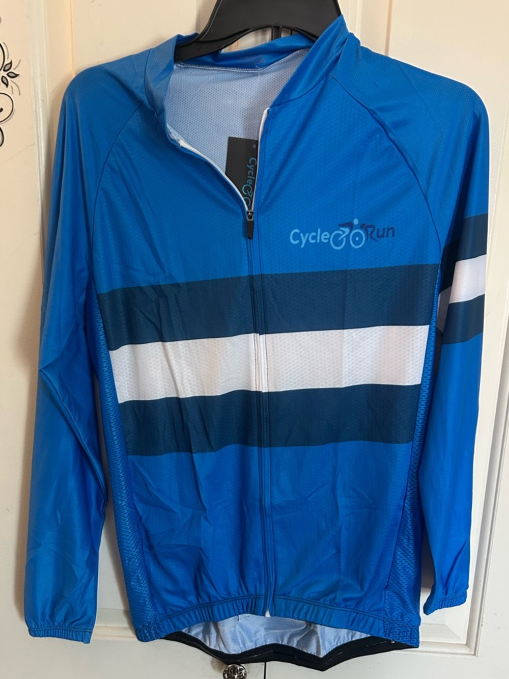 Cycle-Run Full Zip Long Sleeve Athletic Cycling Jersey Sz XXL-see Measurment New